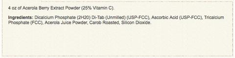 acerola cherry powder ingredients
